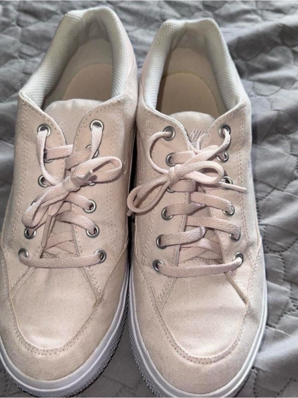 Nike Women's Light Pink Canvas Lace-Up Sneakers
